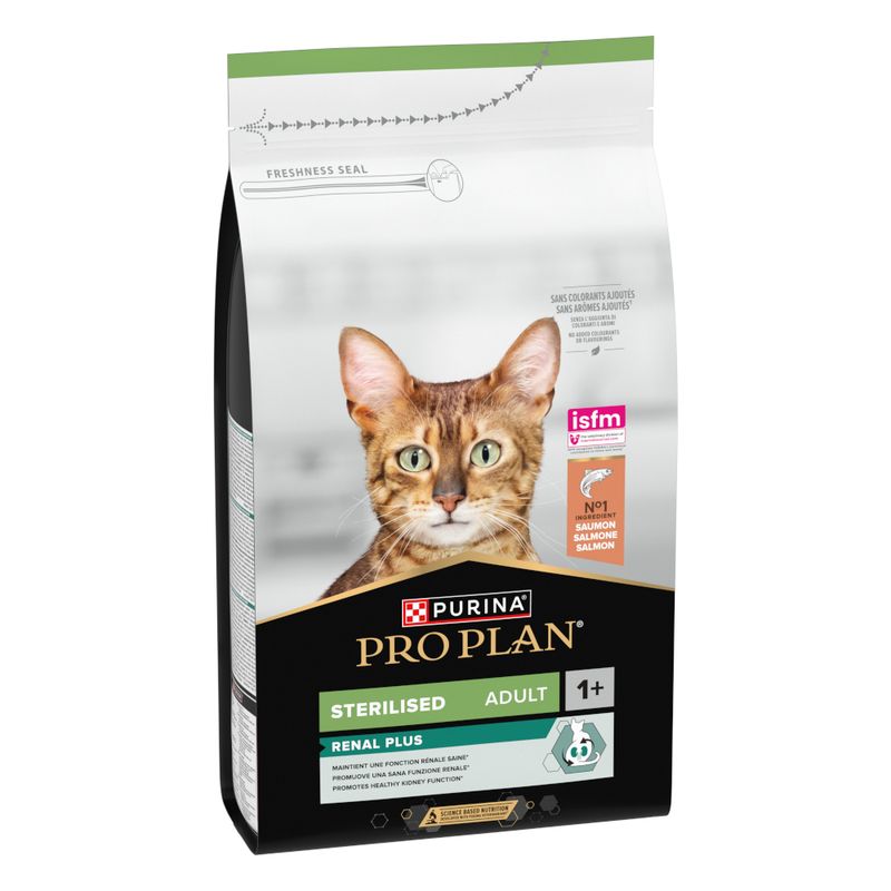 Purina Pro Plan Sterilised Adult Renal Plus Salmon - храна за кастрирани котки от 1 до 7 години, със сьомга