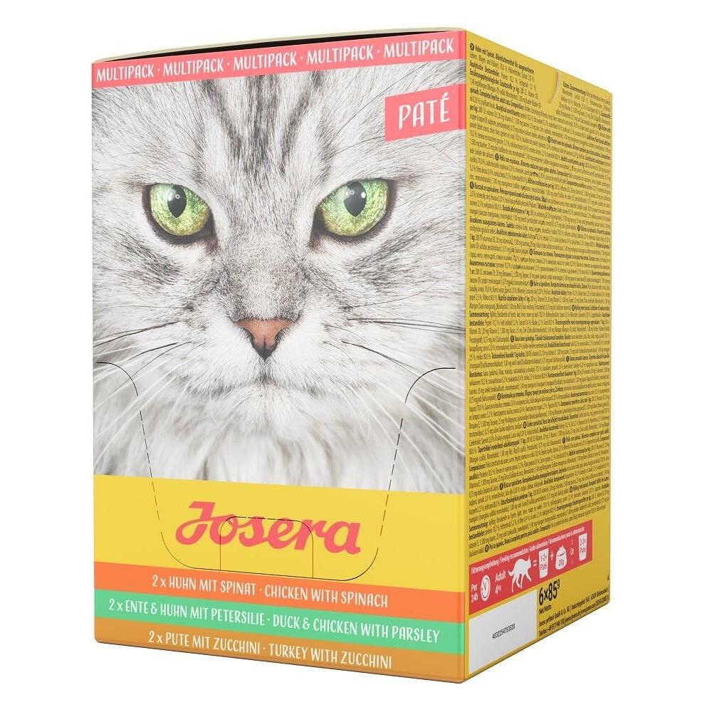 Josera Cat Multipack - микс паучове за котки с пуйка и тиквички, пиле и спанак, патица и пиле, 6 бр. х 85 гр.
