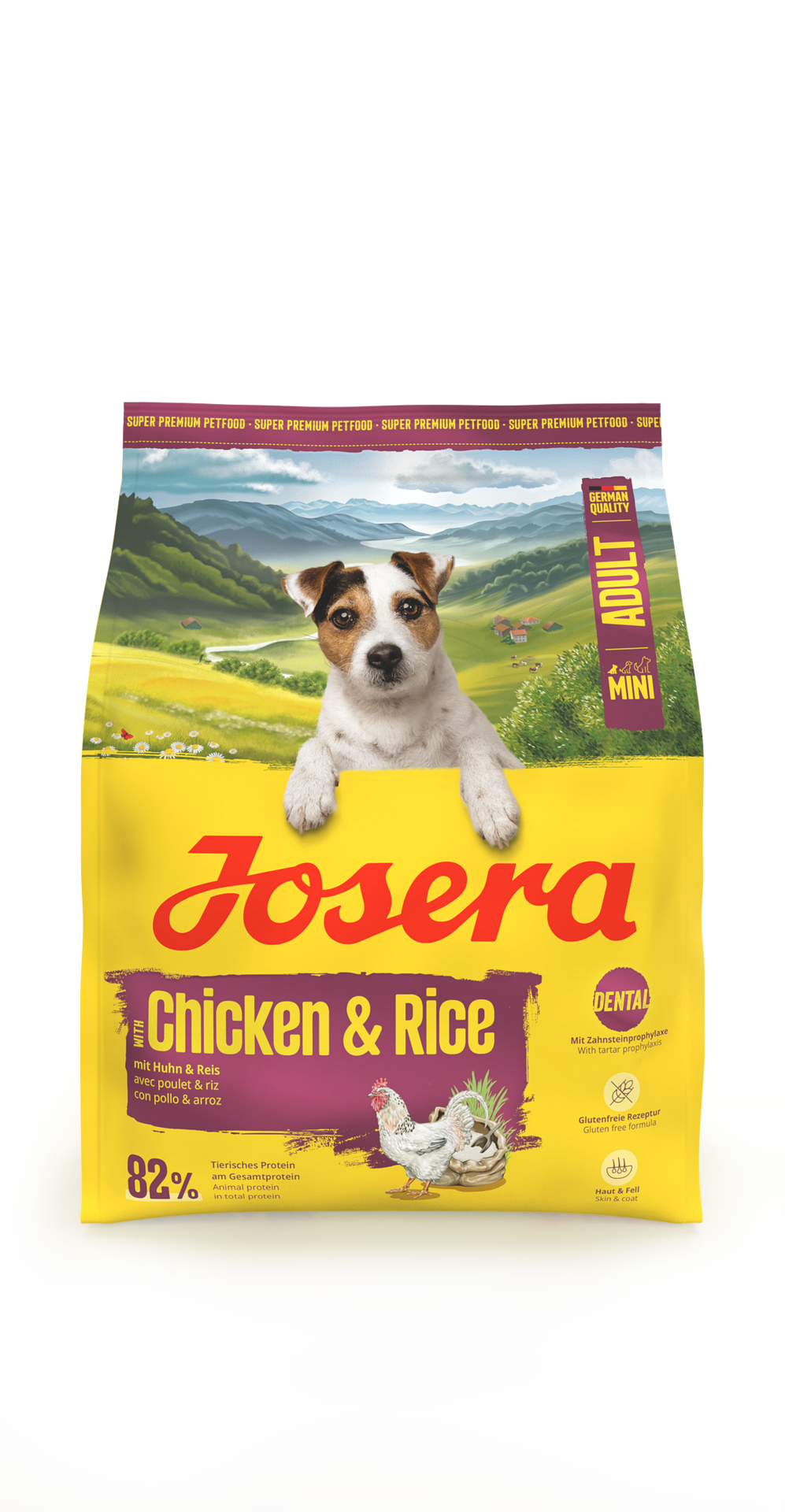 Josera Dog Mini Adult Dental Chicken Rice - храна за кучета малки и дребни породи за дентална грижа с пиле и ориз