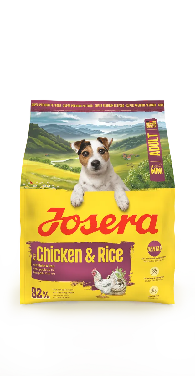Josera Dog Mini Adult Dental Chicken Rice - храна за кучета малки и дребни породи за дентална грижа с пиле и ориз