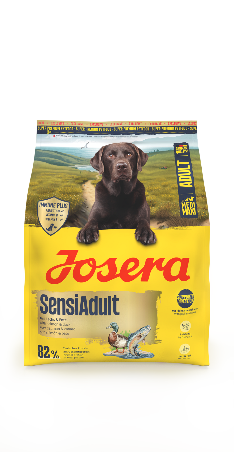Josera Dog Sensi Adult Medium Maxi Salmon Duck - храна за чувствителни кучета средни и едри породи със сьомга и патица