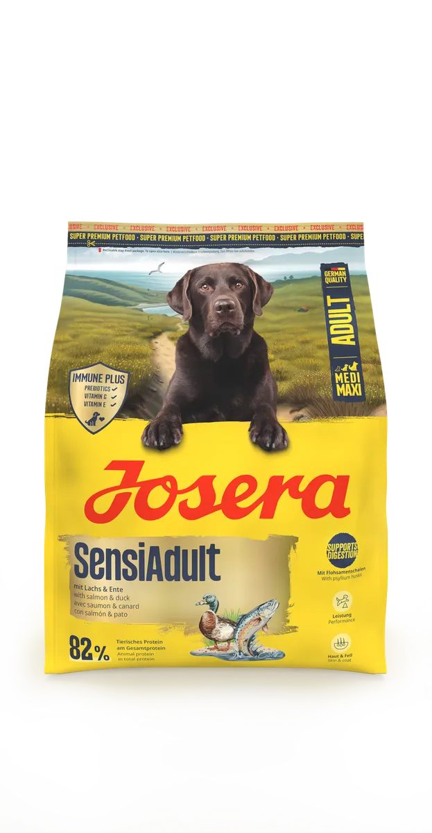 Josera Dog Sensi Adult Medium Maxi Salmon Duck - храна за чувствителни кучета средни и едри породи със сьомга и патица