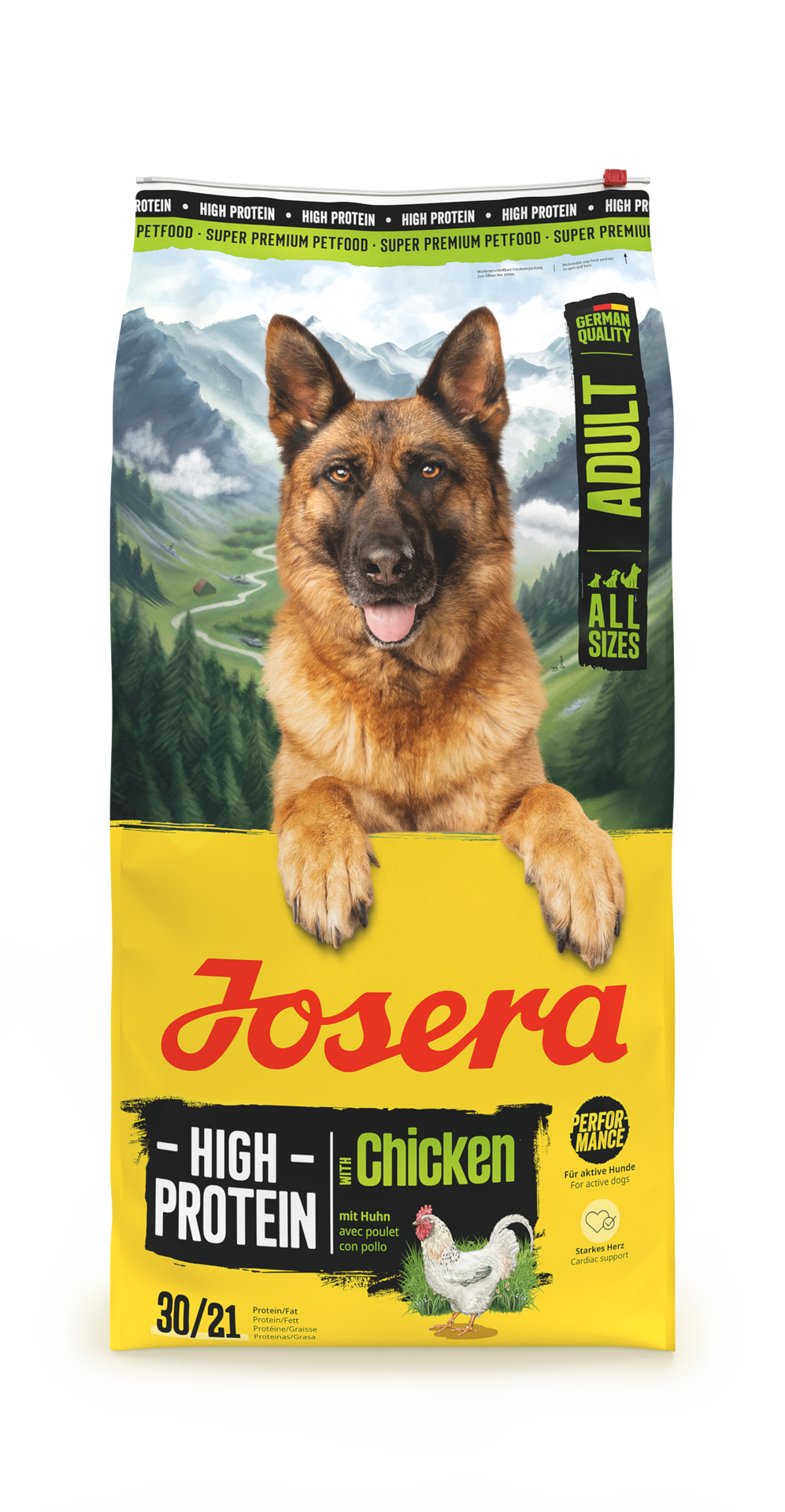 Josera Dog Adult High Energy Chicken - храна за спортуващи, активни и работещи кучета с пиле