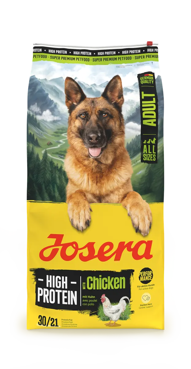 Josera Dog Adult High Energy Chicken - храна за спортуващи, активни и работещи кучета с пиле
