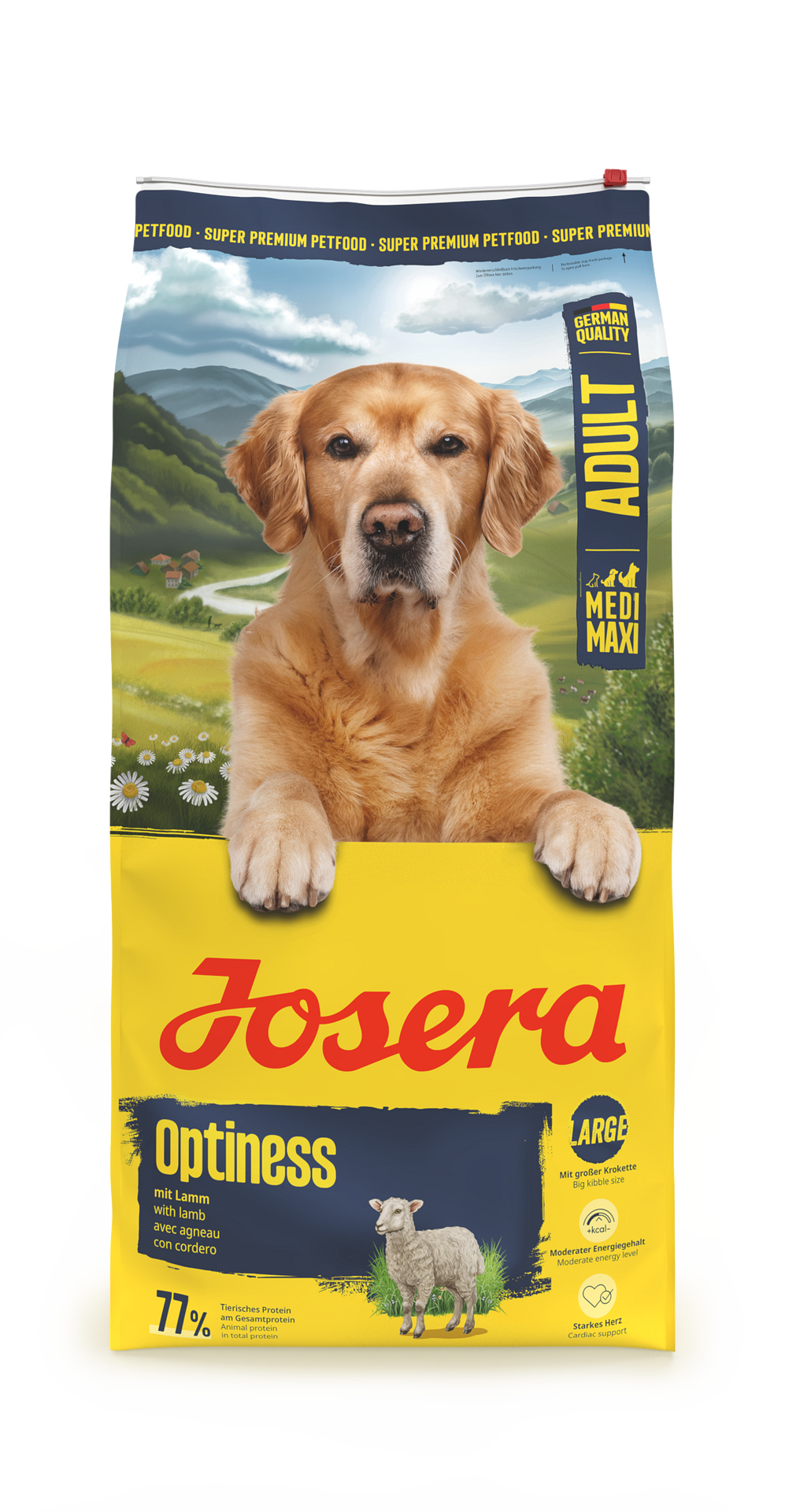 Josera Dog Optiness Adult Medium Maxi Lamb - храна за кучета средни и едри породи с агне