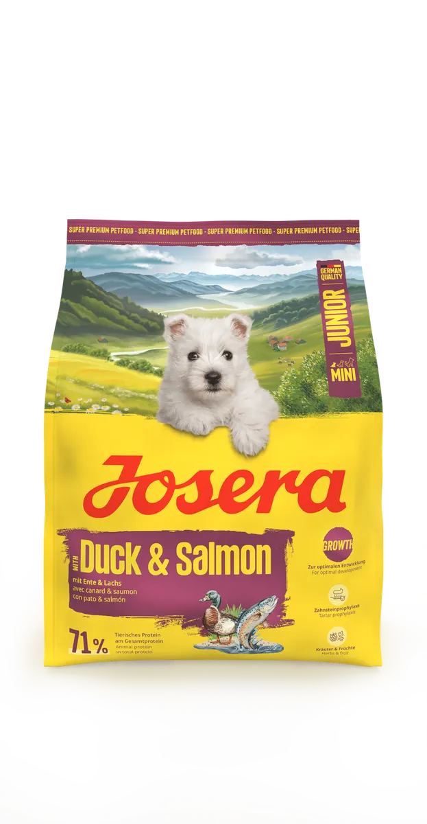 Josera Dog Junior Mini Duck Salmon - храна за подрастващи кучета дребни породи с патица и сьомга