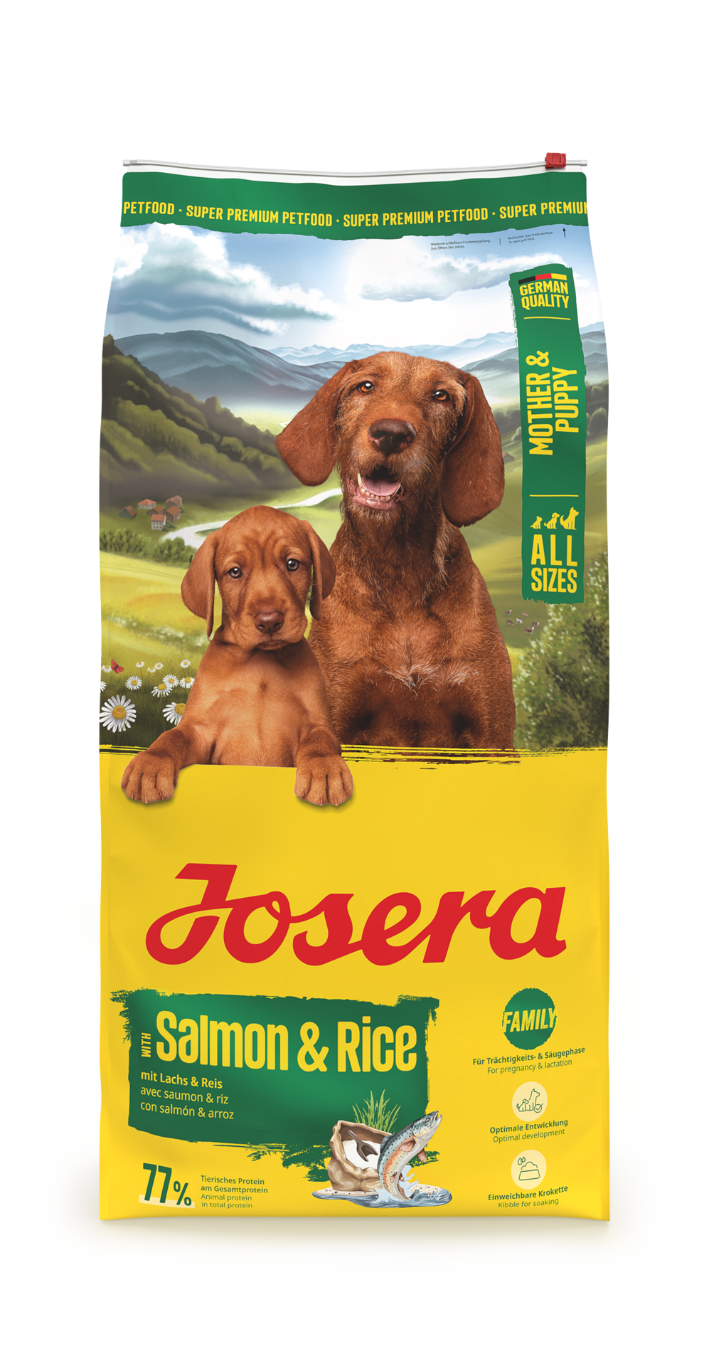 Josera Dog Family Plus Salmon Rice - храна за бременни, кърмещи и подрастващи кучета всички породи със сьомга и ориз