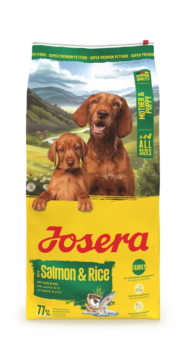 Josera Dog Family Plus Salmon Rice - храна за бременни, кърмещи и подрастващи кучета всички породи със сьомга и ориз