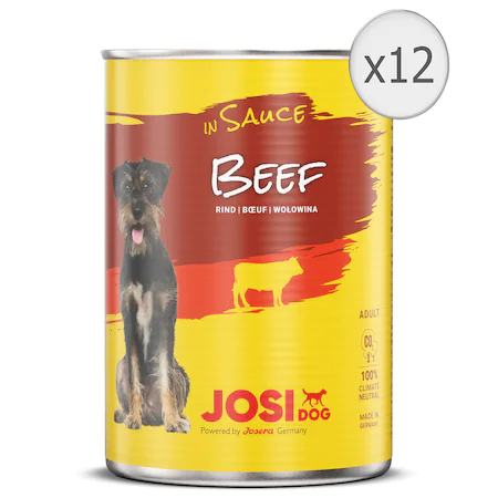 Josidog Beef - консерва за кучета с говеждо в сос, 3 бр. х 415 гр.