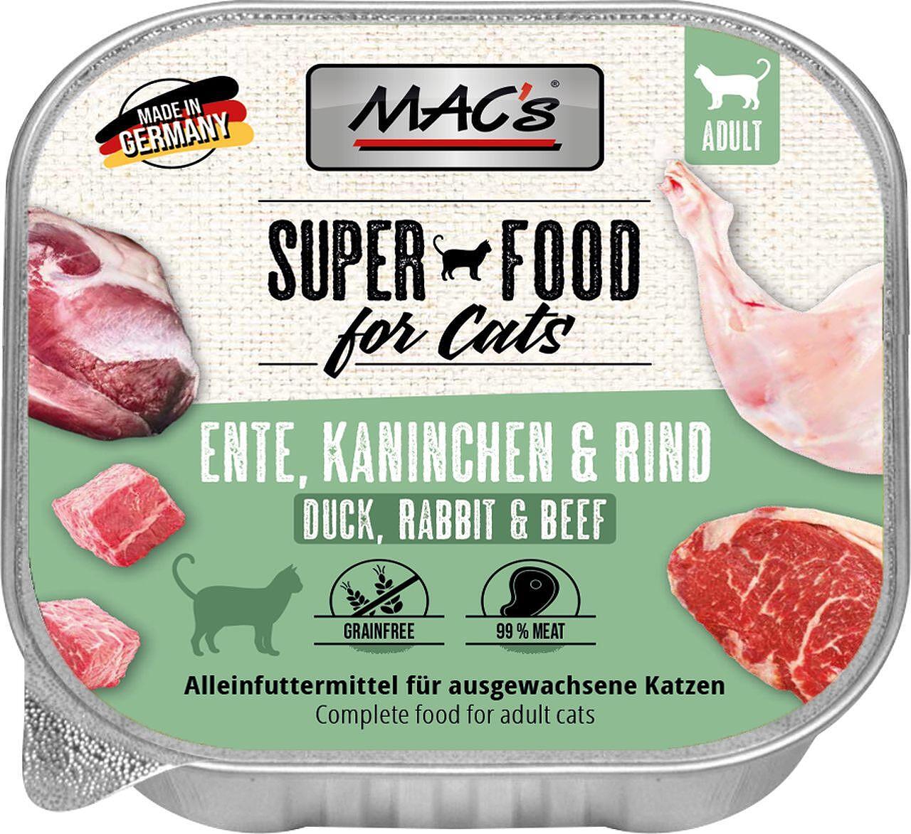 Mac's s Cat Adult Duck Rabbit Beef - пастет за котки с патица, заек и говеждо