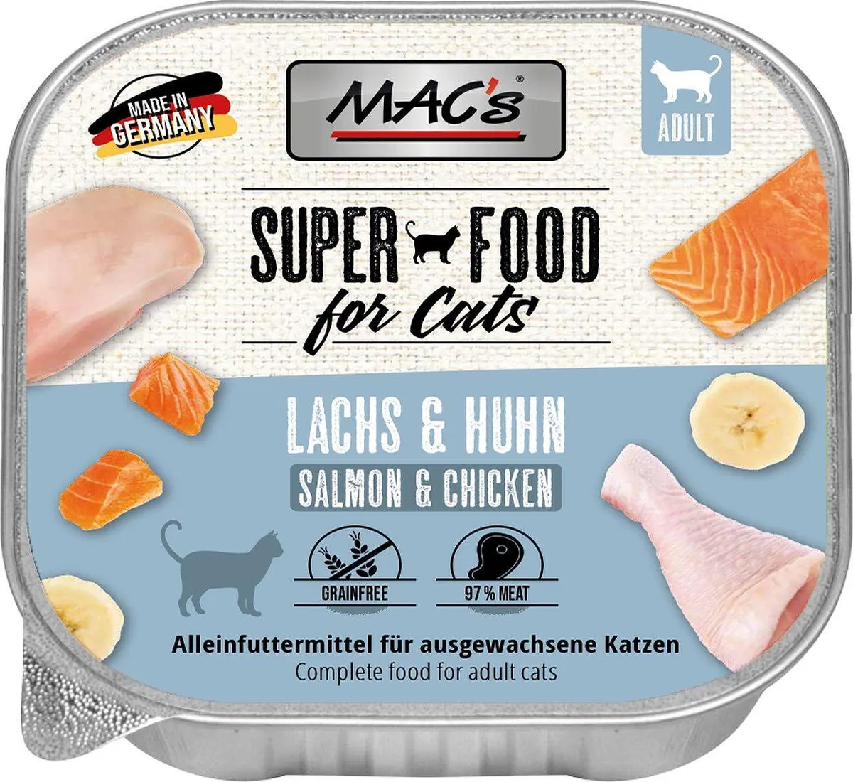 Mac's s Cat Adult Salmon Chicken Banana - пастет за котки със сьомга, пиле и банан