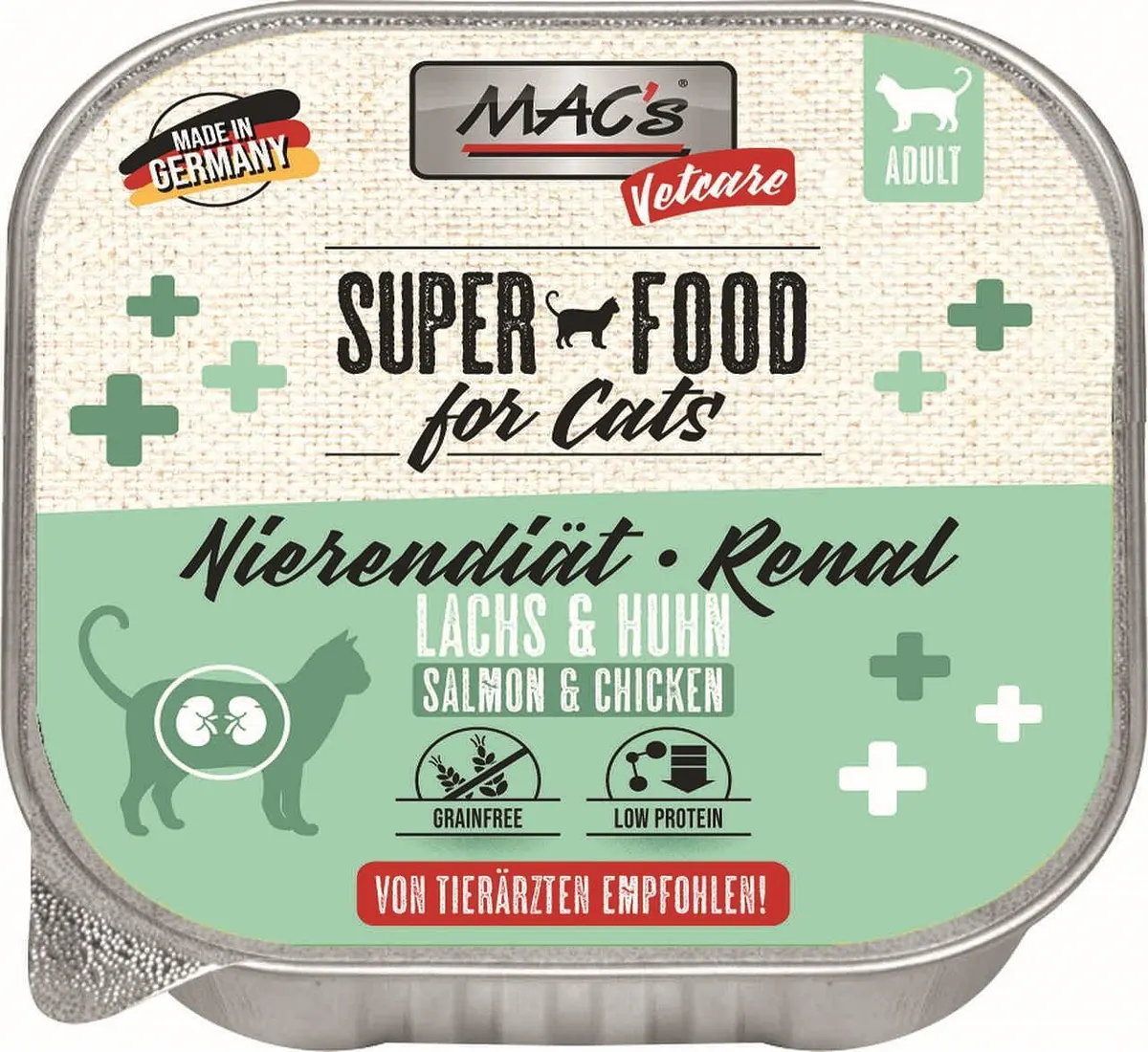 Mac's s Cat Adult Renal Chicken Salmon - пастет за котки с бъбречни проблеми с пиле и сьомга