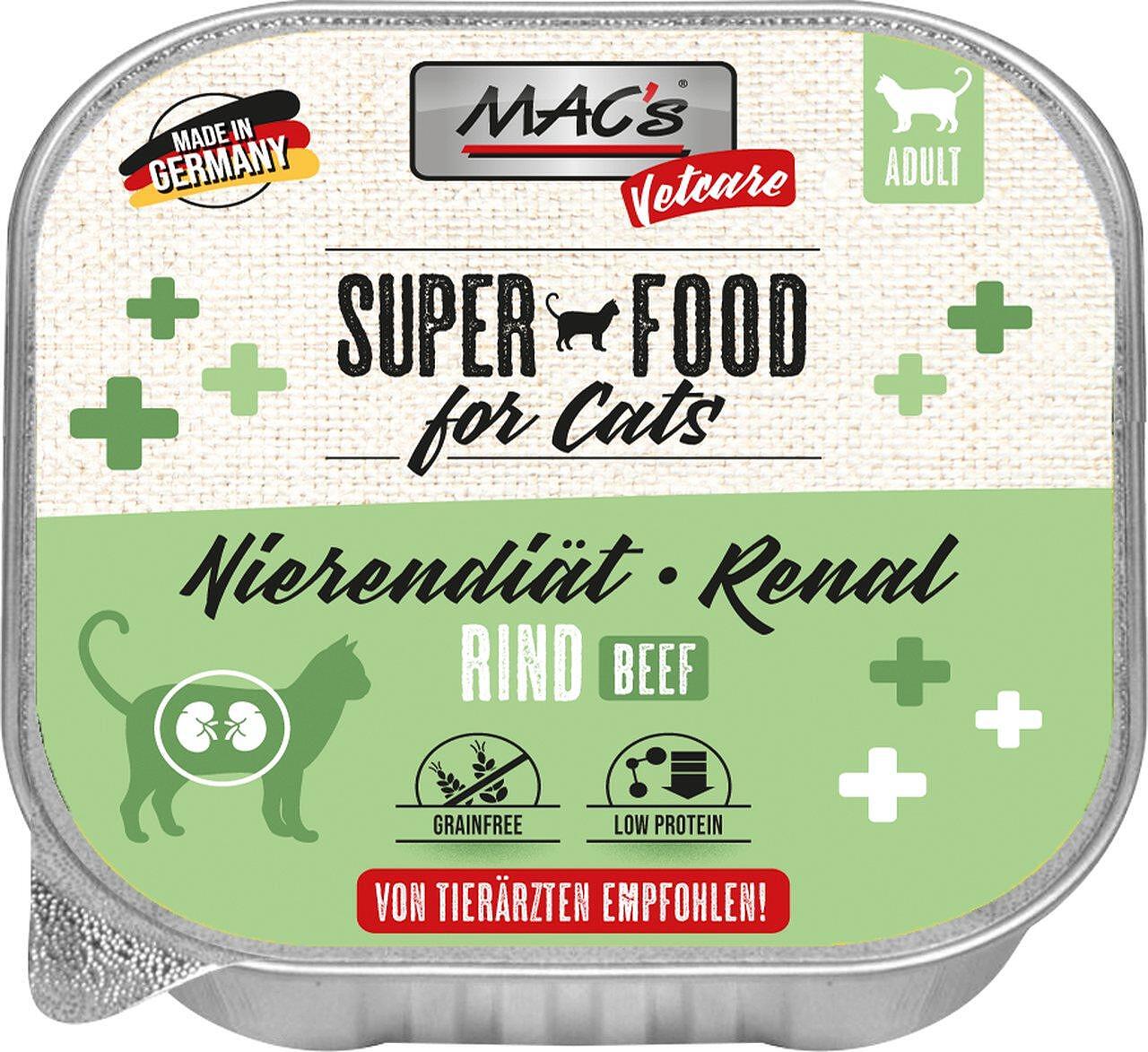 Mac's s Cat Adult Renal Beef - пастет за котки с бъбречни проблеми с говеждо
