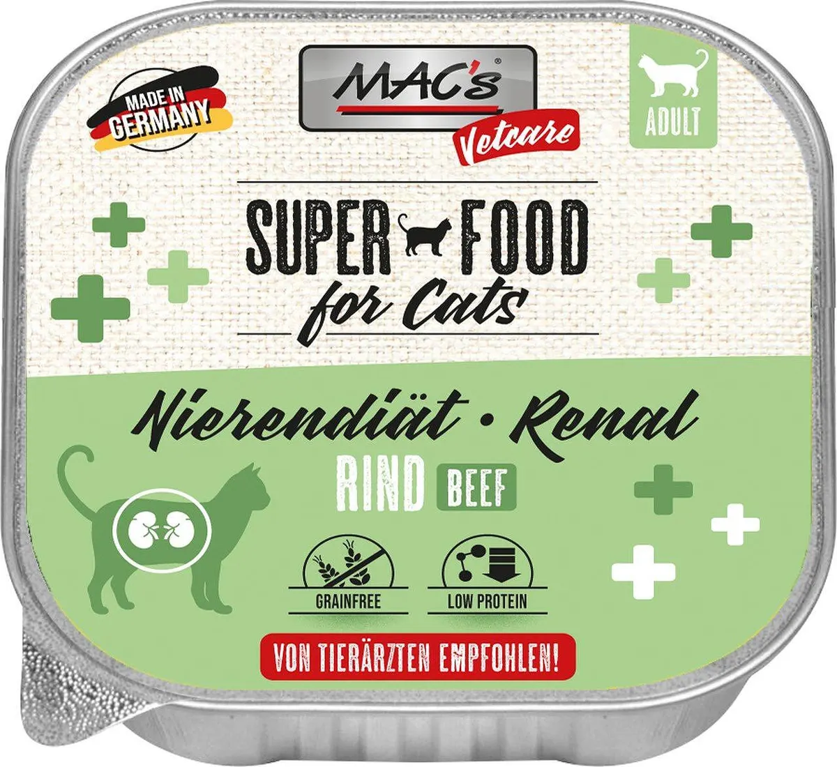 Mac's s Cat Adult Renal Beef - пастет за котки с бъбречни проблеми с говеждо
