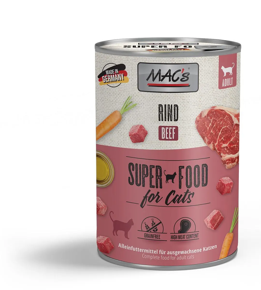 Mac's s Cat Adult Beef Carrots - храна за котки с говеждо и моркови