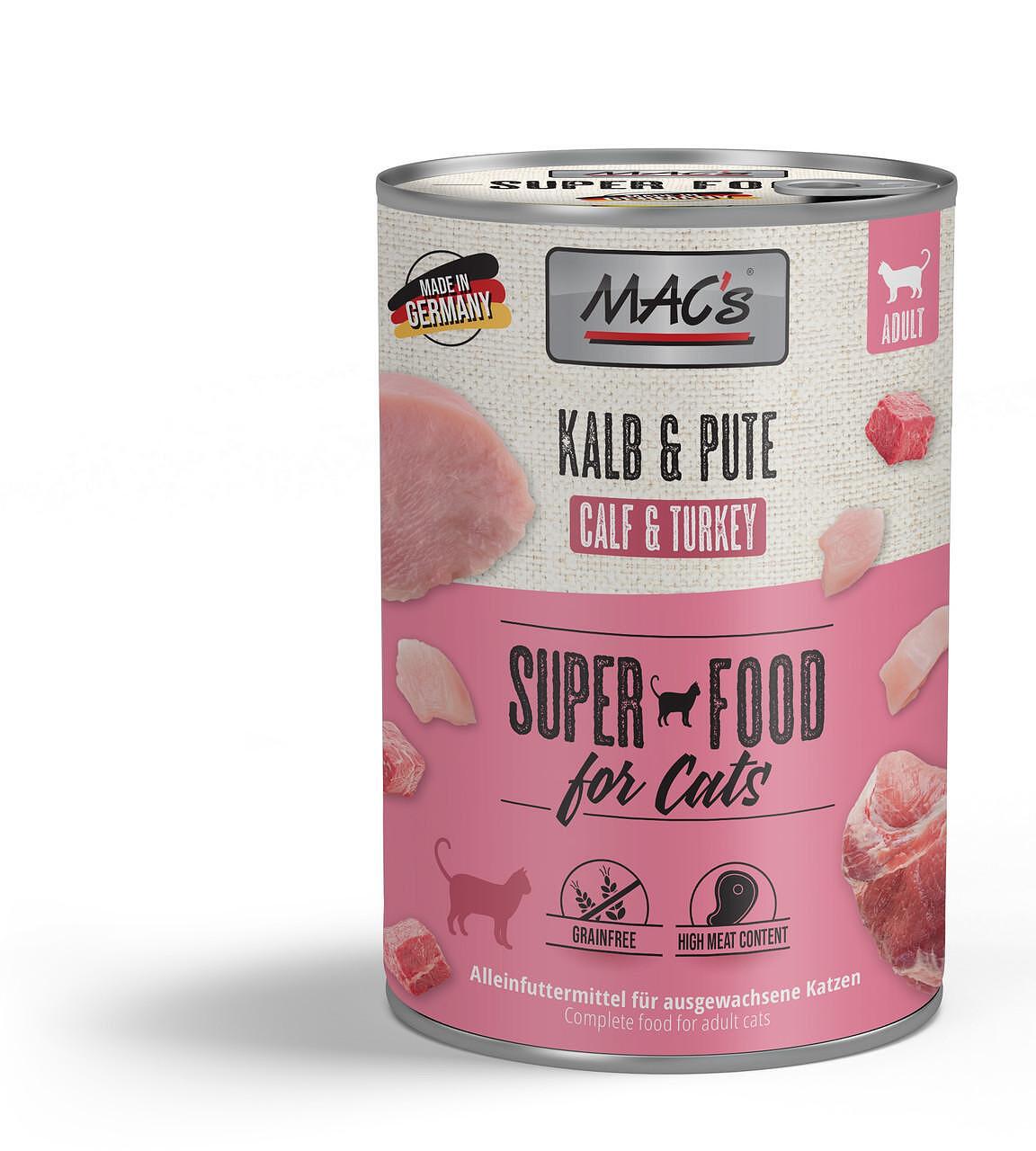 Mac's s Cat Adult Beef Turkey - храна за котки с телешко месо й пуйка, 5 бр. х 200 гр.