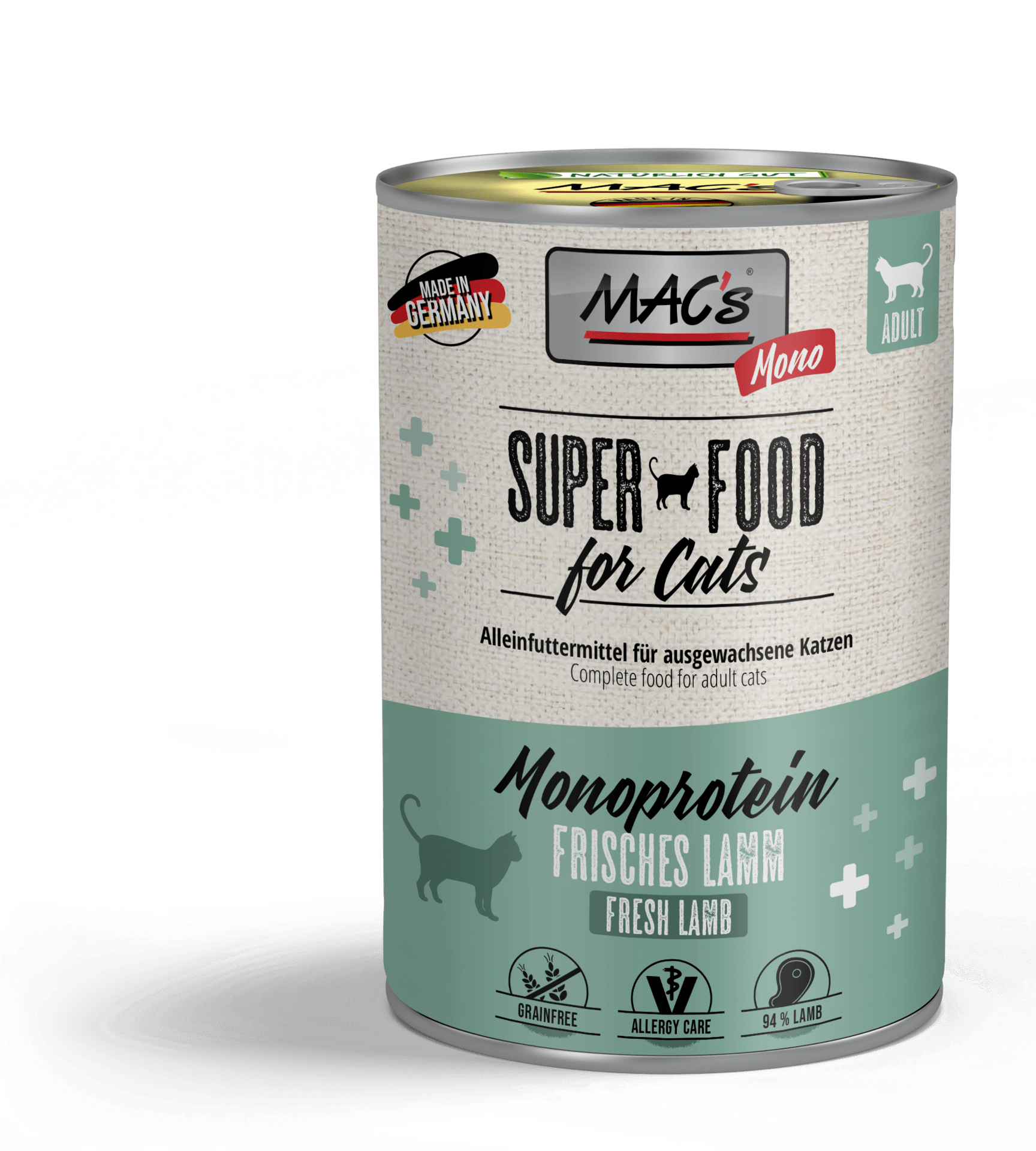 Mac's s Cat Monoprotein Lamb Carrots - храна за капризни и чувствителни котки с агне и моркови, 5 бр. х 200 гр.