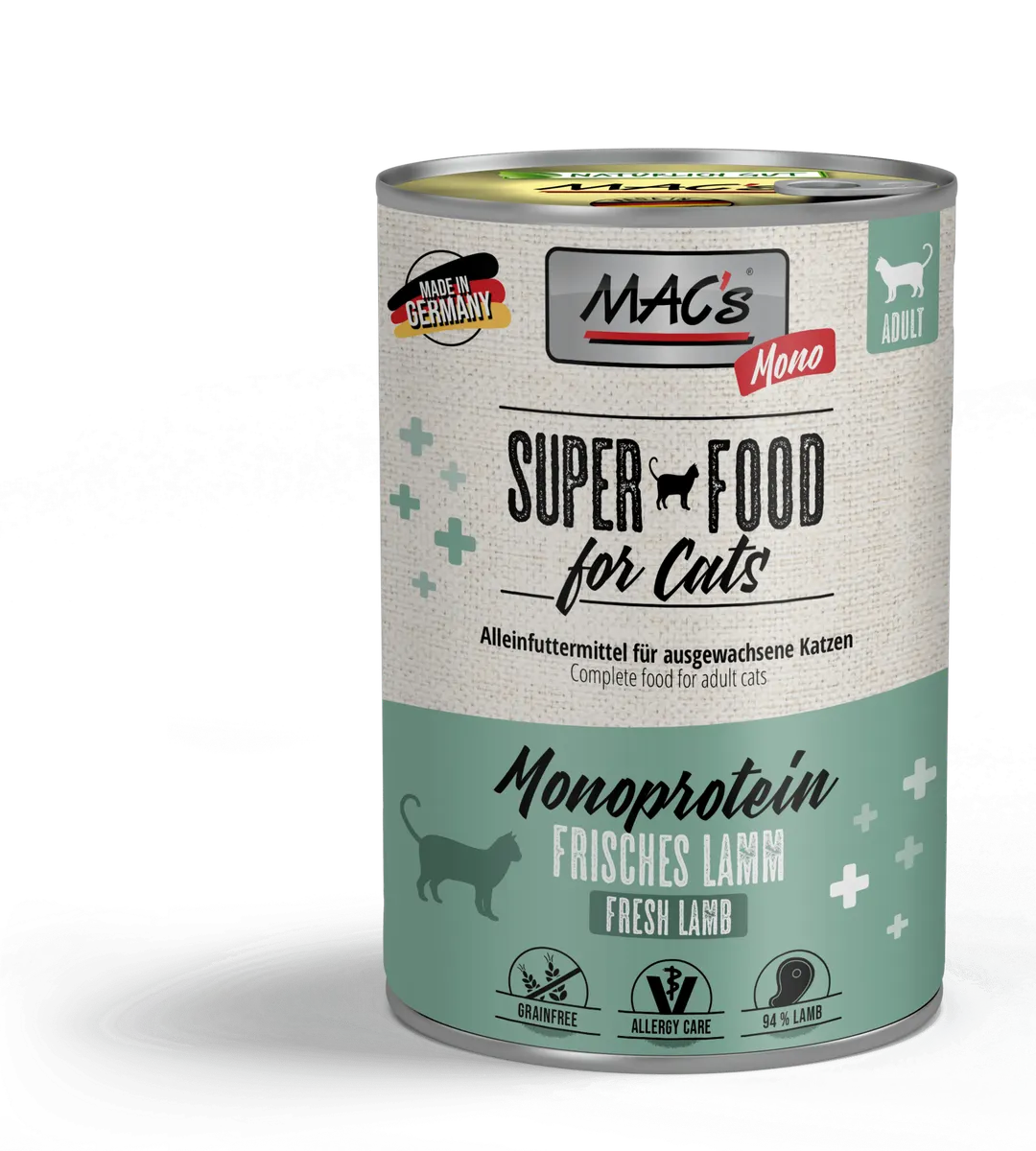 Mac's s Cat Monoprotein Lamb Carrots - храна за капризни и чувствителни котки с агне и моркови