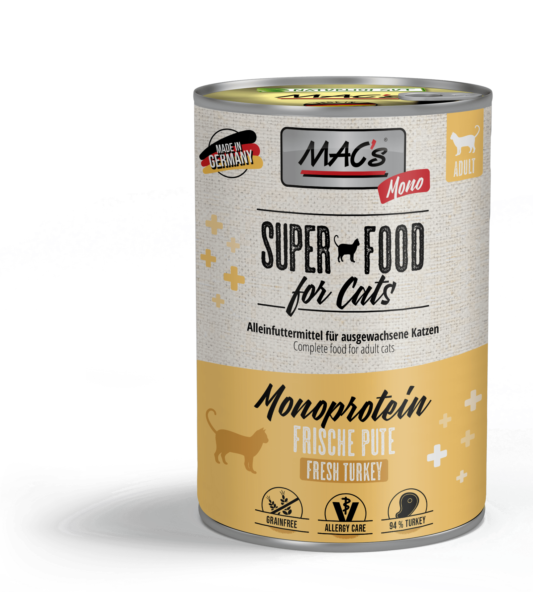 Mac's s Cat Monoprotein Turkey Carrots - храна за капризни и чувствителни котки с пуйка и моркови, 5 бр. х 200 гр.