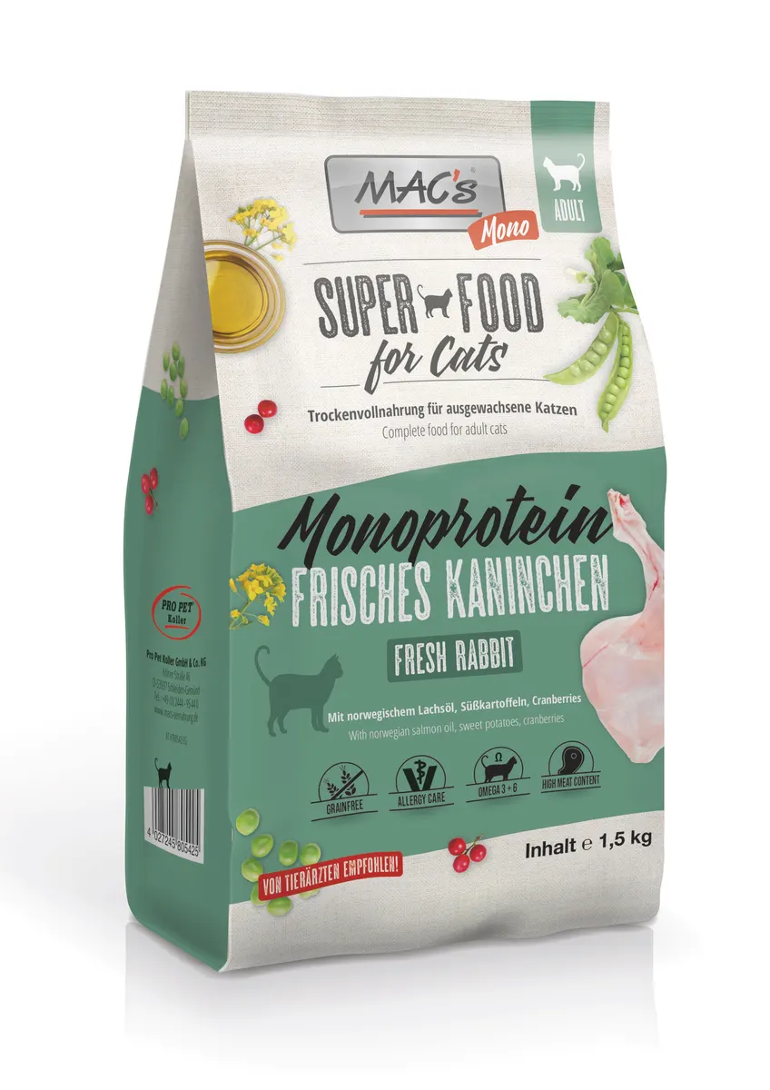 Mac's s Cat Monoprotein Rabbit - храна за капризни и чувствителни котки със заек