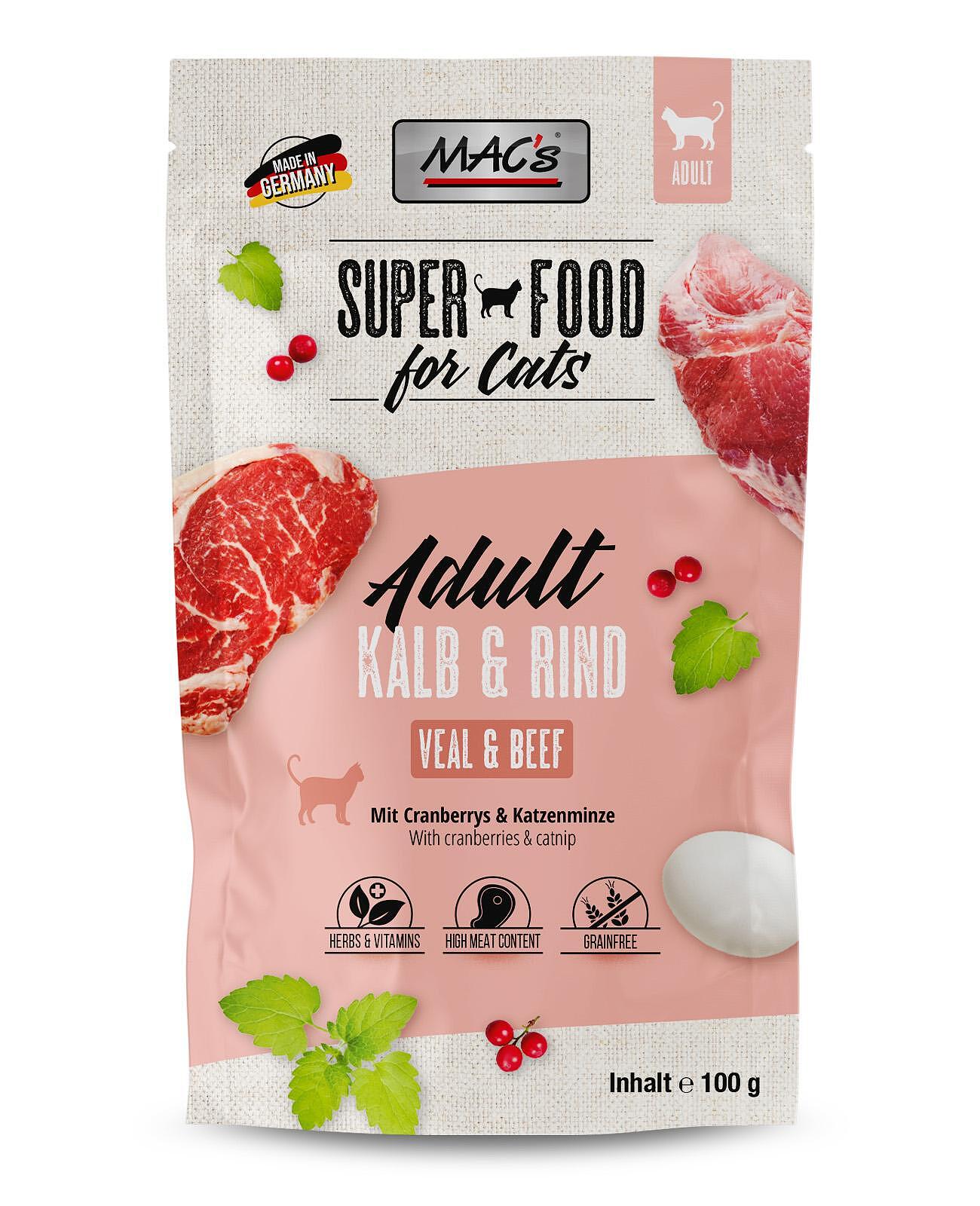 Mac's s Cat Adult Beef Cranberry - пауч за израснали котки с говеждо и червени боровинки