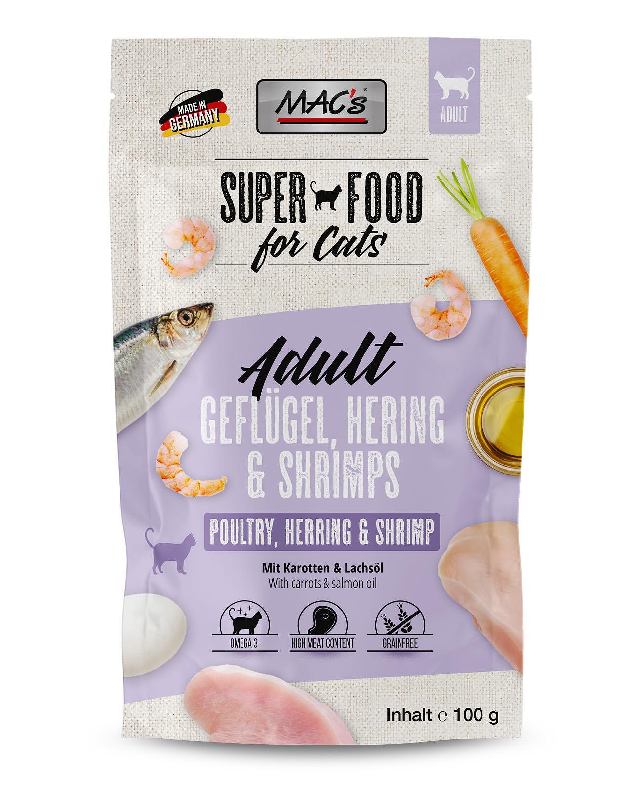 Mac's s Cat Adult Poultry Herring Shrimp - пауч за израснали котки с пиле, херинга и скариди