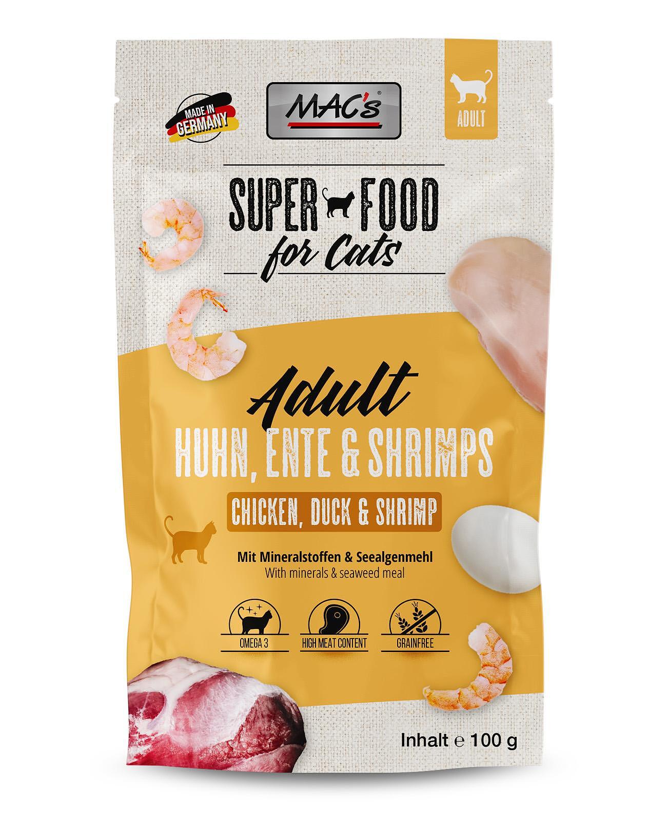 Mac's s Cat Adult Duck Chicken Shrimp - пауч за израснали котки с патица, пиле и скариди, 5 бр. х 100 гр.