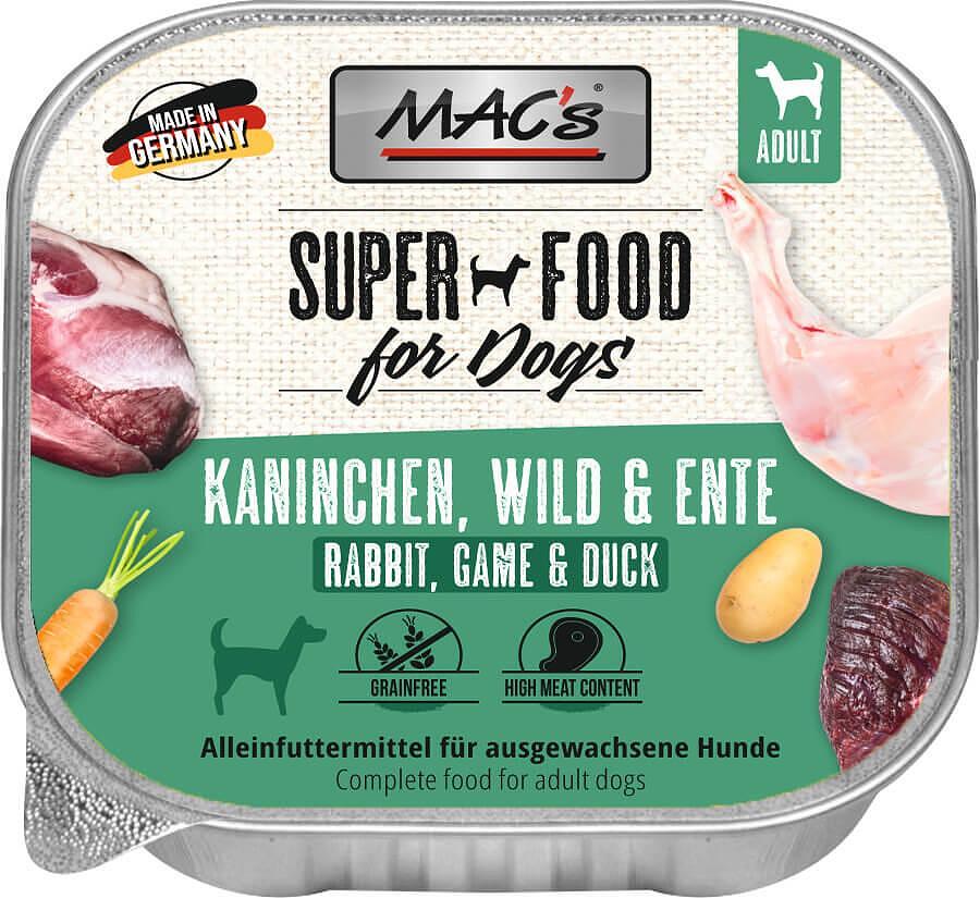 Mac's s Dog Adult Rabbit Game Duck - пастет за кучета със заек, дивеч и патица