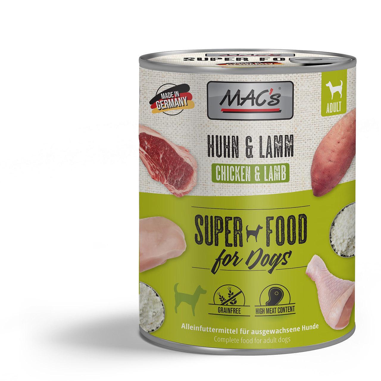 Mac's s Dog Adult Chicken Lamb - храна за кучета с пиле и агне, 3 бр. х 800 гр.