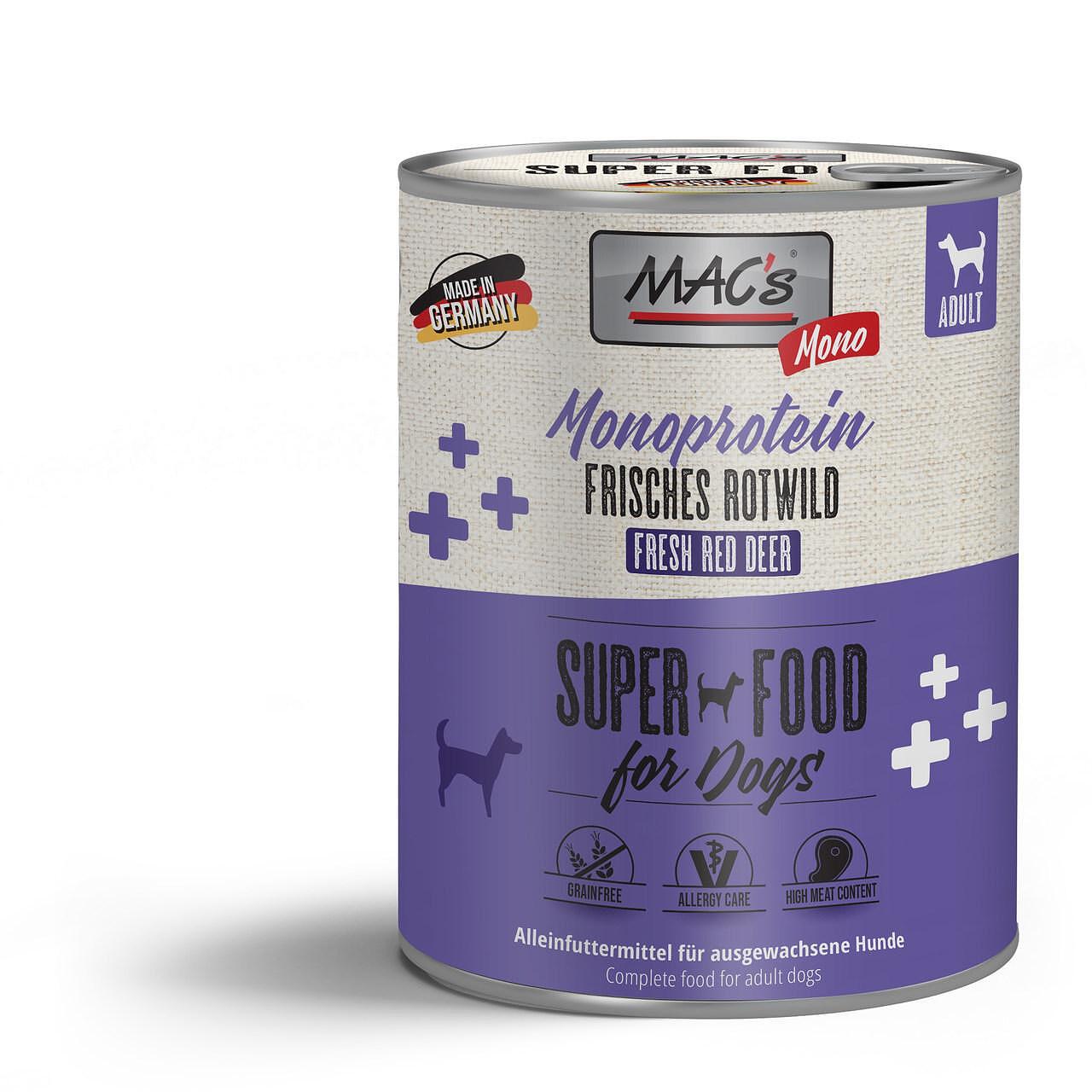 Mac's s Dog Adult Monoprotein Reindeer - храна за кучета с еленско месо, 3 бр. х 400 гр.