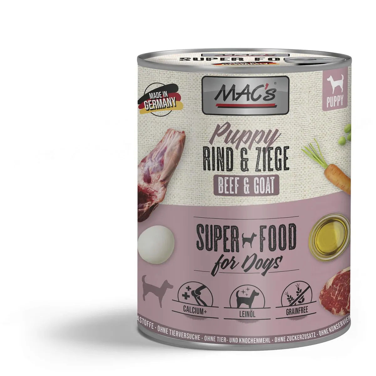 Mac's s Puppy Beef Goat - храна за подрастващи кучета с говеждо и козе месо