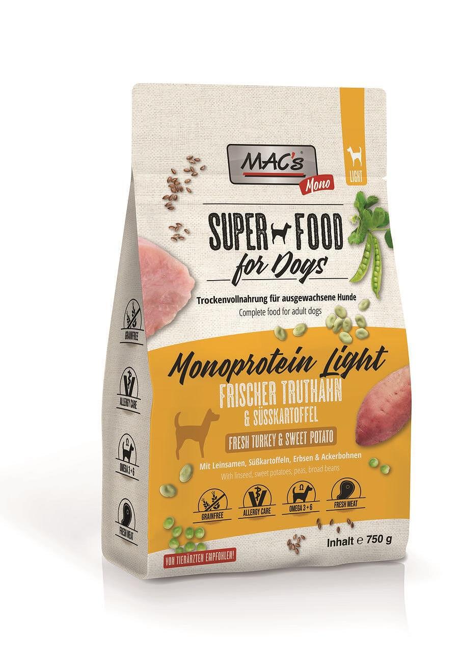 Mac's s Dog Senior/ Light Monoprotein Turkey - храна за застаряващи кучета или с наднормено тегло с пуйка и сладък картоф