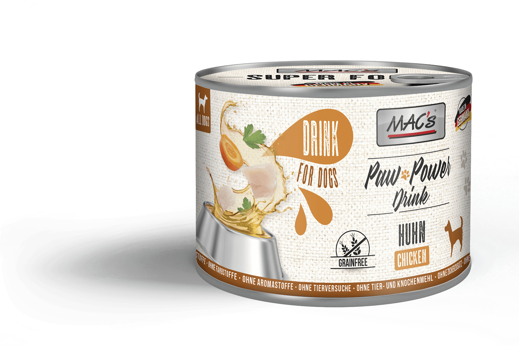 Mac's s Dog Paw Power Chicken - напитка за кучета за предпазване от сърдечно-съдови заболявания с пиле, 5 бр. х 200 гр.