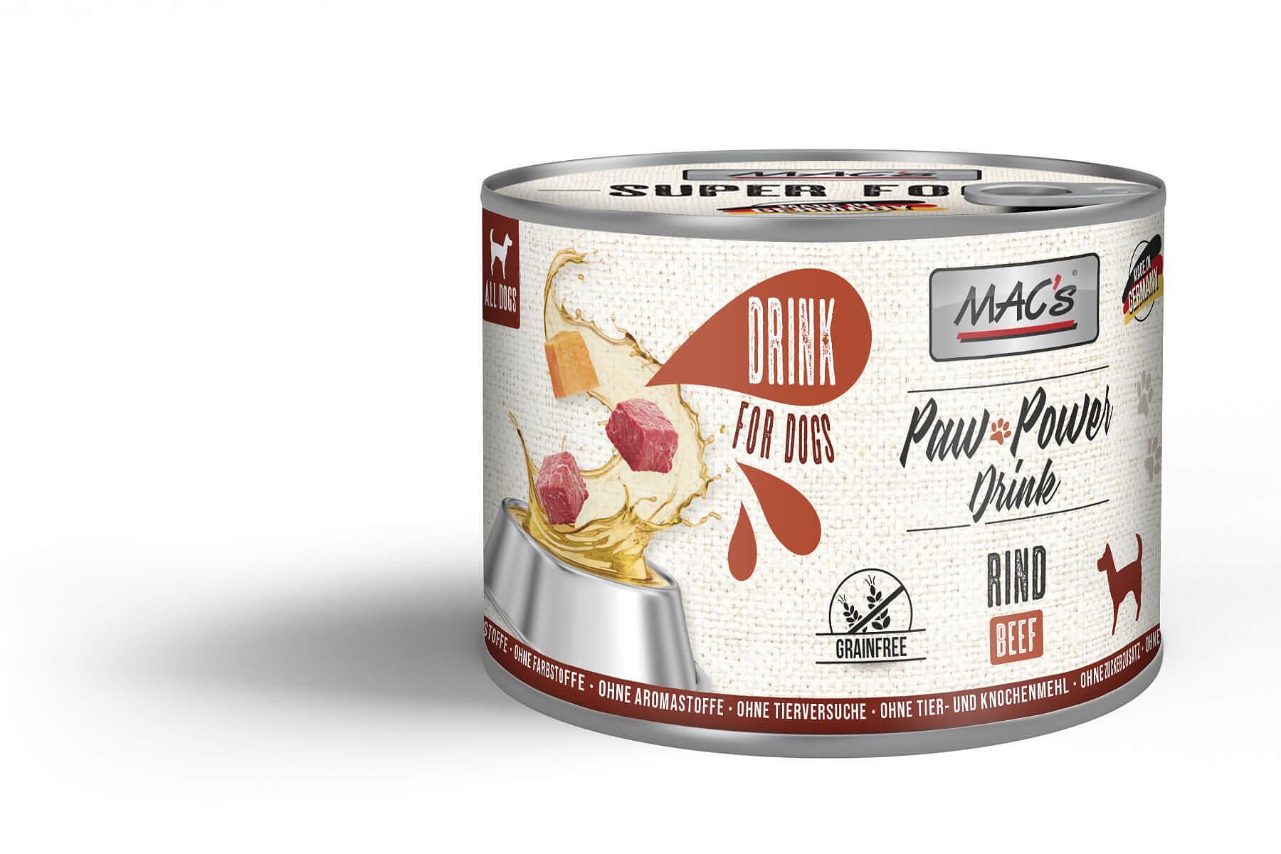 Mac's s Dog Paw Power Beef - напитка за кучета с апетитовъзбуждащо и диуретично действие с говеждо, 5 бр. х 200 гр.