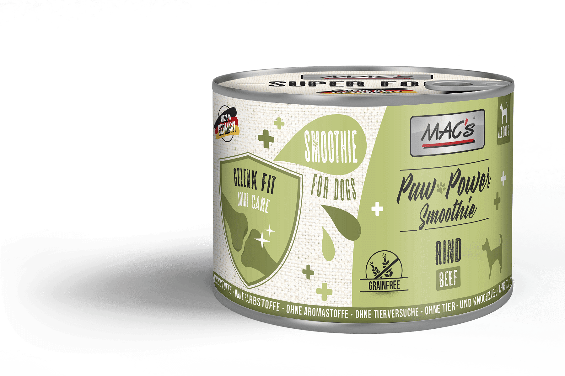 Mac's s Dog Paw Power Smoothie Beef Joint Care - смути за кучета за подобряване на подвижността с говеждо, 5 бр. х 200 гр.
