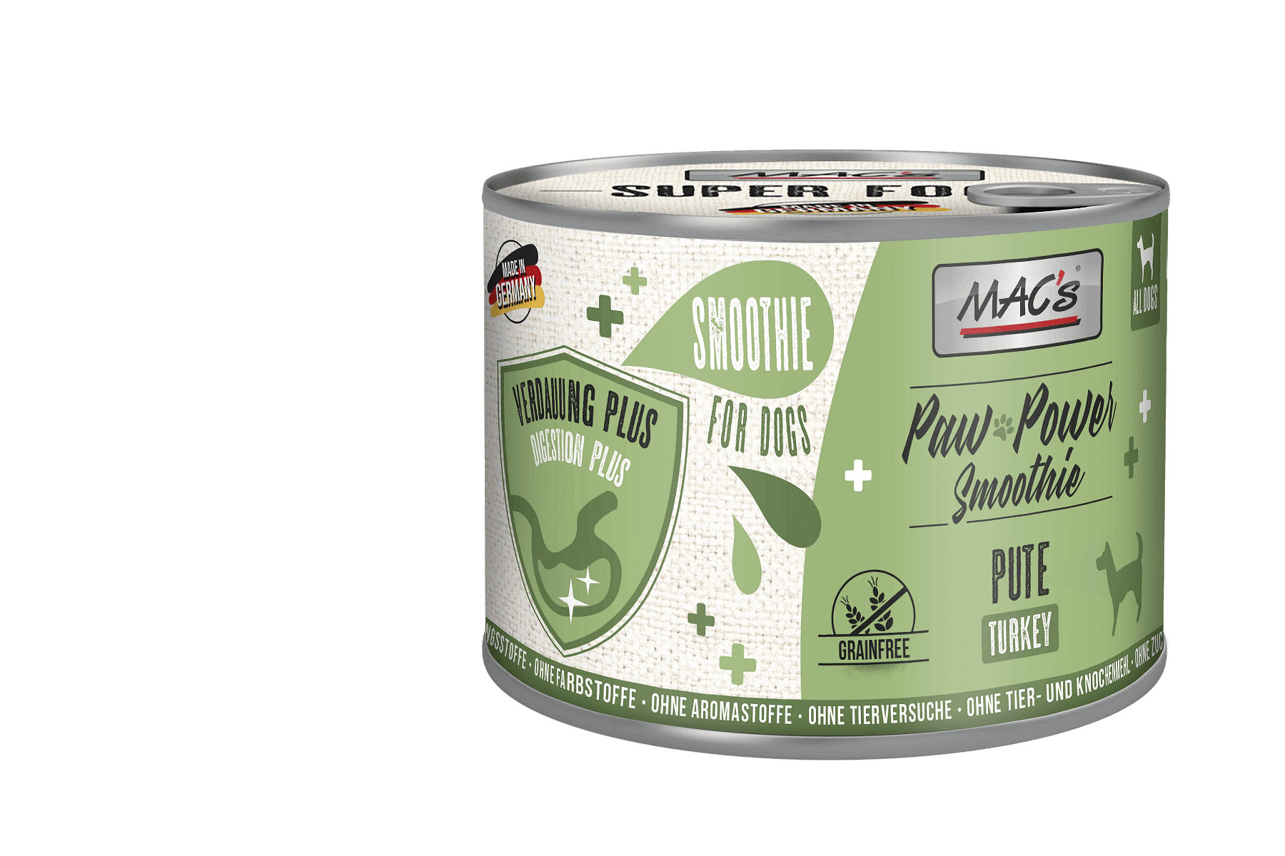 Mac's s Dog Paw Power Smoothie Turkey Digestion Plus - смути за кучета за оптимално чревно здраве с пуйка, 5 бр. х  200 гр.