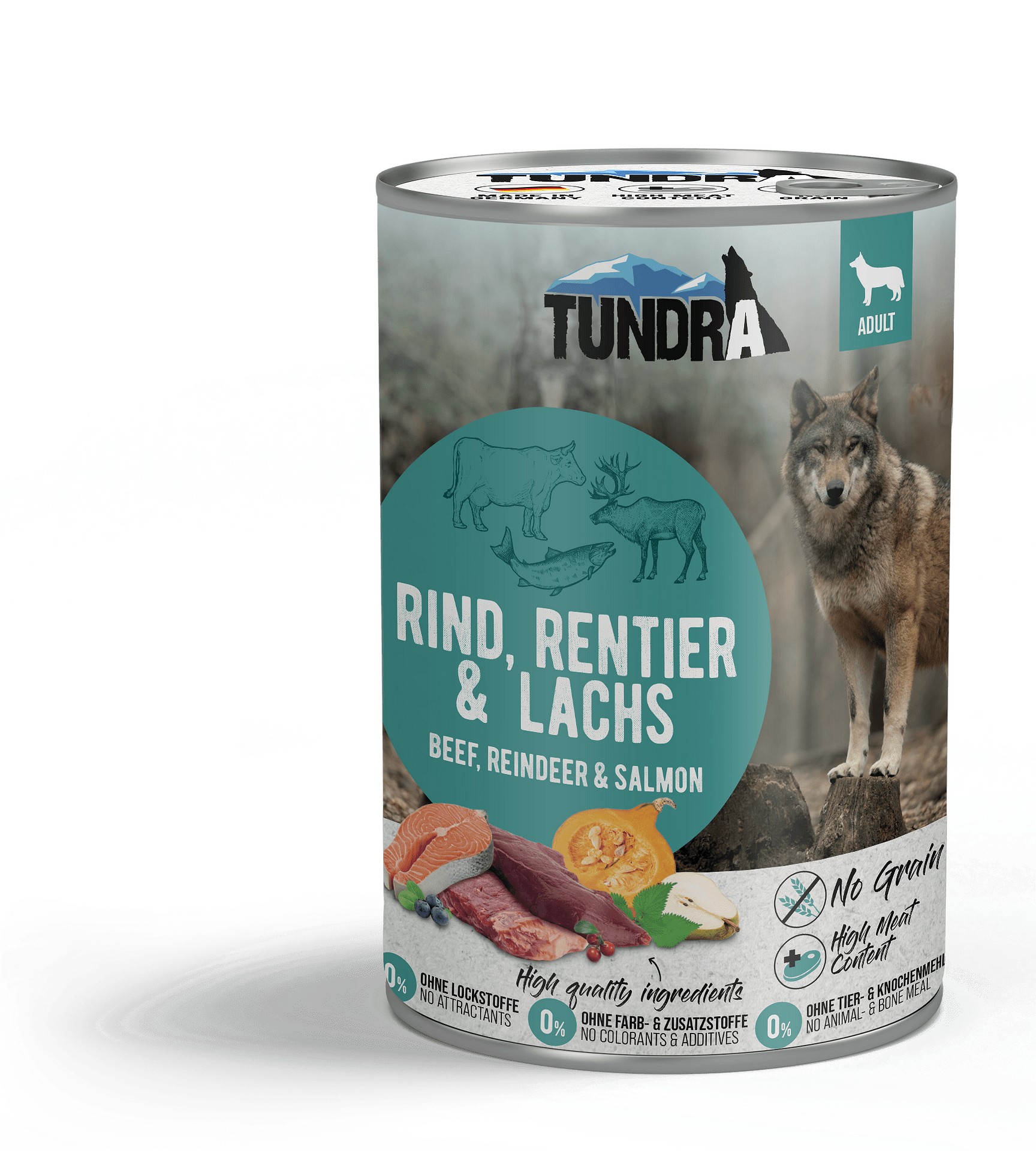 Tundra Beef, Reindeer, Salmon - храна за израснали кучета с говеждо, елен и сьомга