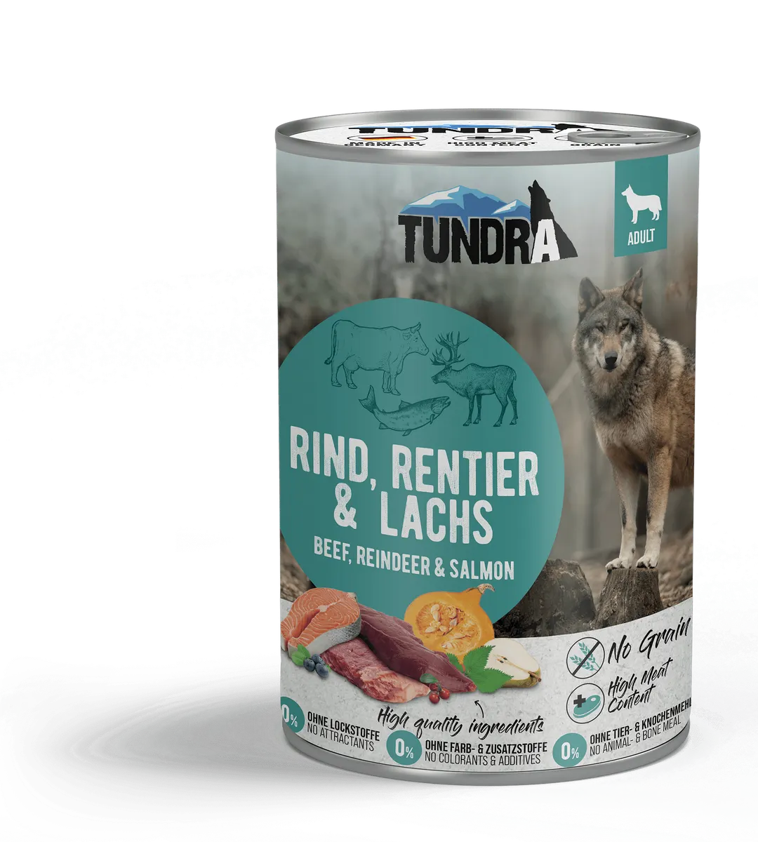 Tundra Beef, Reindeer, Salmon - храна за израснали кучета с говеждо, елен и сьомга