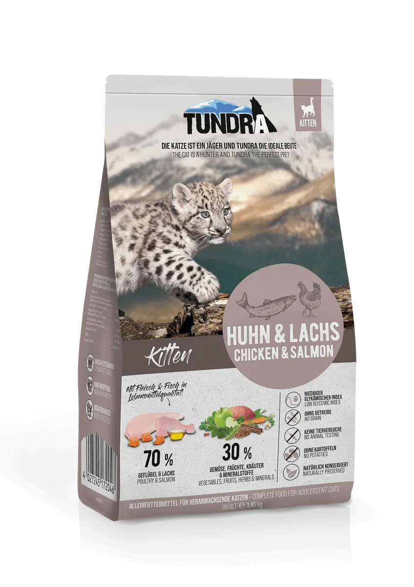 Tundra Kitten - храна за подрастващи котки до 1 година с пиле и сьомга