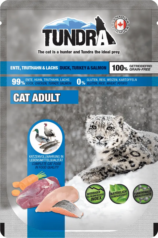 Tundra Cat Pouch with Duck, Turkey, Salmon - пауч за израснали котки с патица, пуйка и сьомга