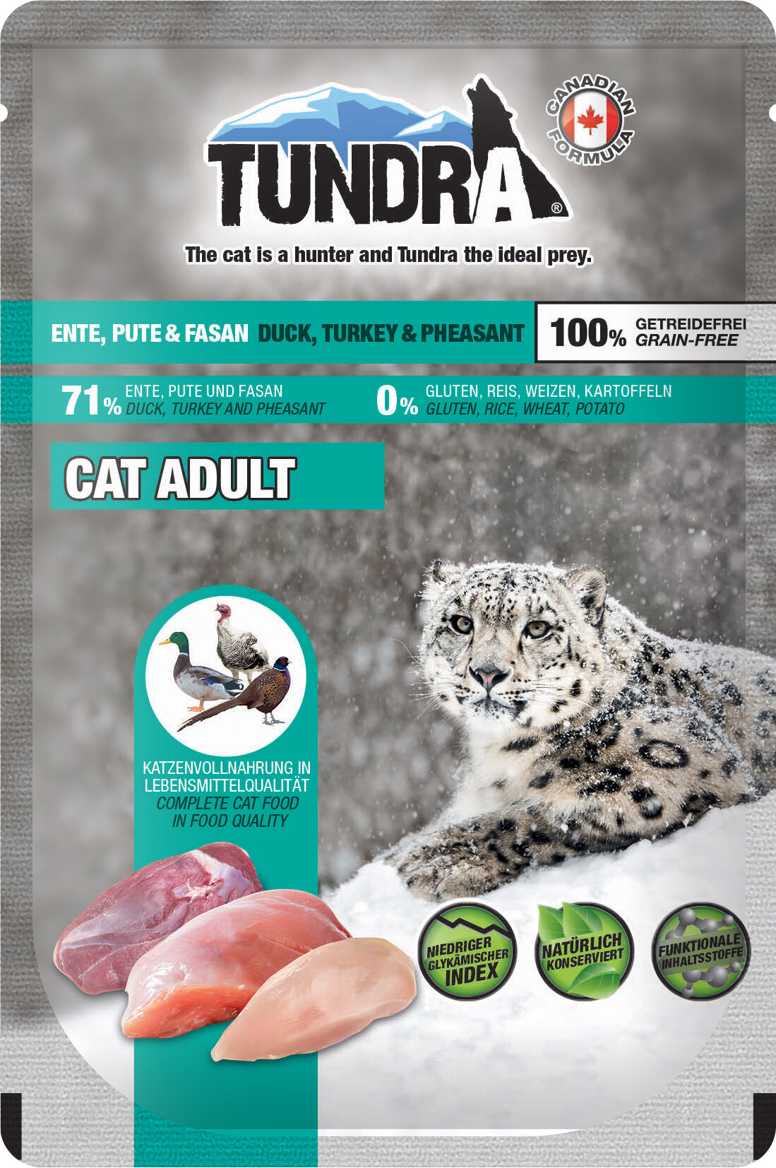 Tundra Cat Pouch with Duck, Turkey, Pheasant - пауч за израснали котки с патица, пуйка и фазан