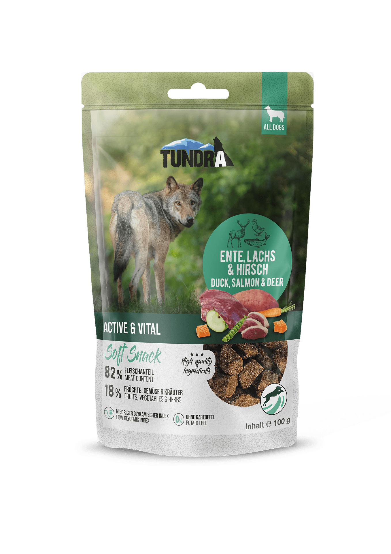 Tundra Dog Treats Duck, Salmon, Game - лакомство за активни кучета с патица, сьомга и дивеч