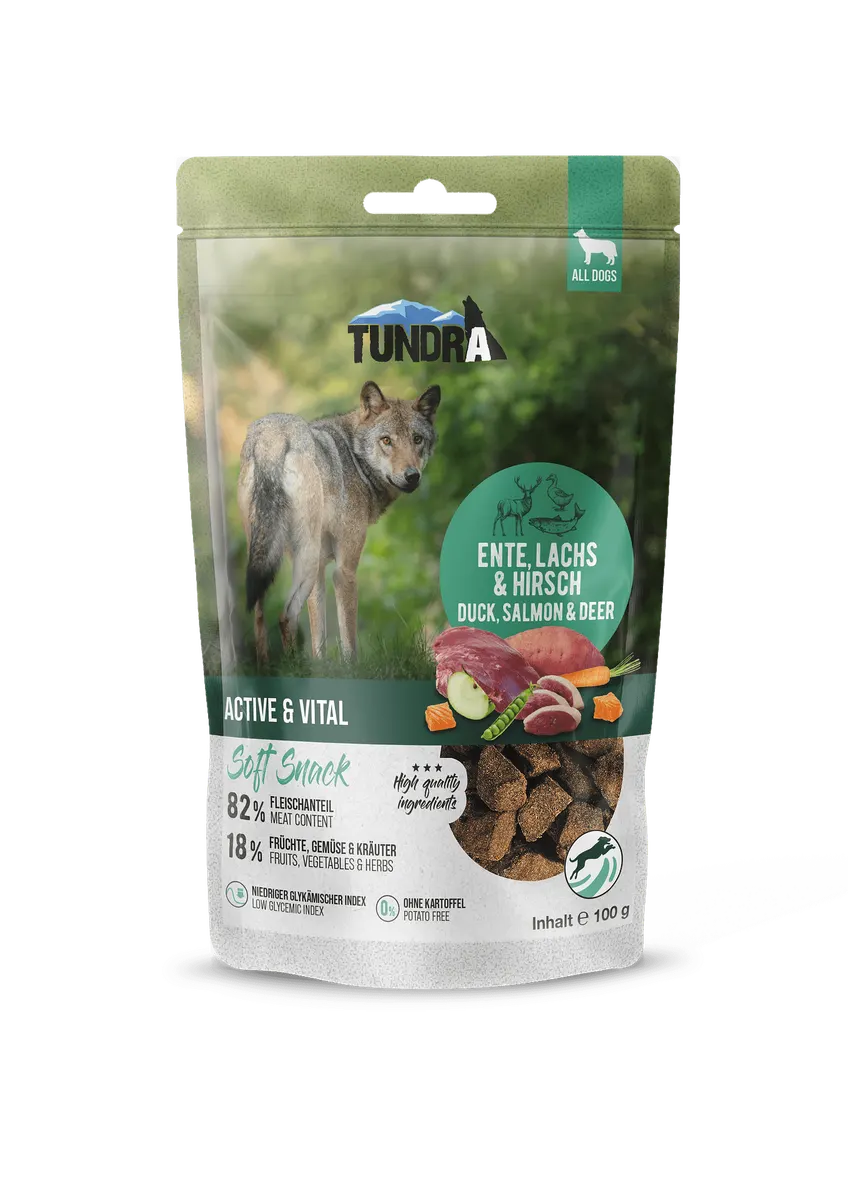 Tundra Dog Treats Duck, Salmon, Game - лакомство за активни кучета с патица, сьомга и дивеч