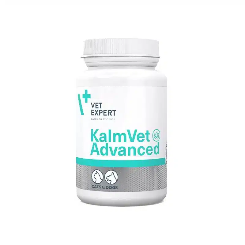 Vet Expert KalmVet Advanced - хранителна добавка за кучета и котки, за намаляване симптомите на стрес, с анти-тревожно и успокояващо действие