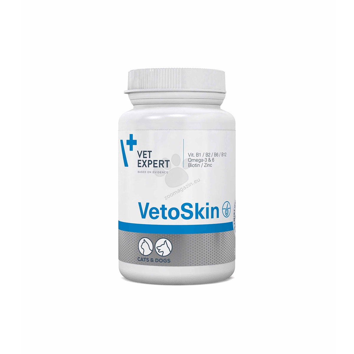 Vet Expert VetoSkin - хранителна добавка за кучета и котки за поддържане на оптимално състояние на кожата и качество козината