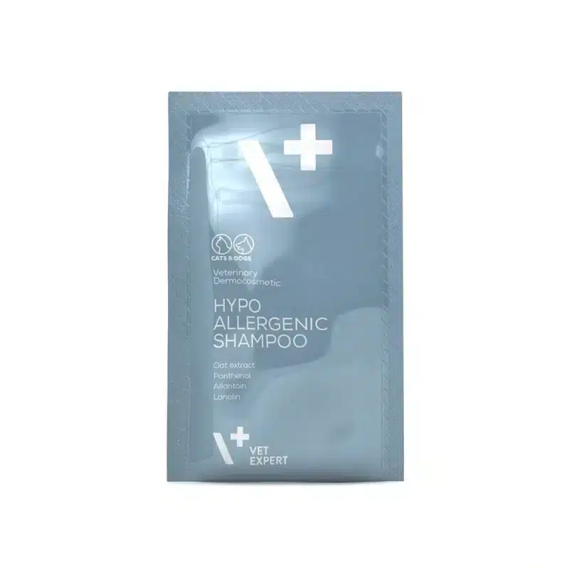 Vet Expert Hypoallergenic Shampoo Sachet - дермокозметичен шампоан за кучета и котки с чувствителна козина, склонна към алергии, възпаление, и изсушаване, саше 15 мл.