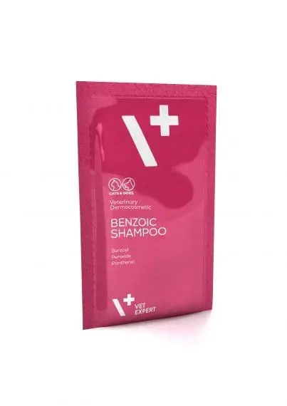 Vet Expert Benzoic Shampoo Sachet - шампоан за кучета и котки с мазна или склонна към омазняване кожа, и козина, саше 15 мл.