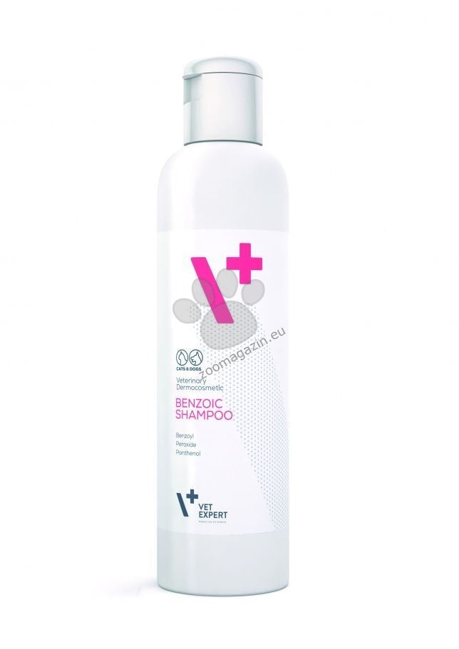 Vet Expert Benzoic Shampoo - дермокозметичен шампоан за кучета и котки с мазна или склонна към омазняване кожа, и козина