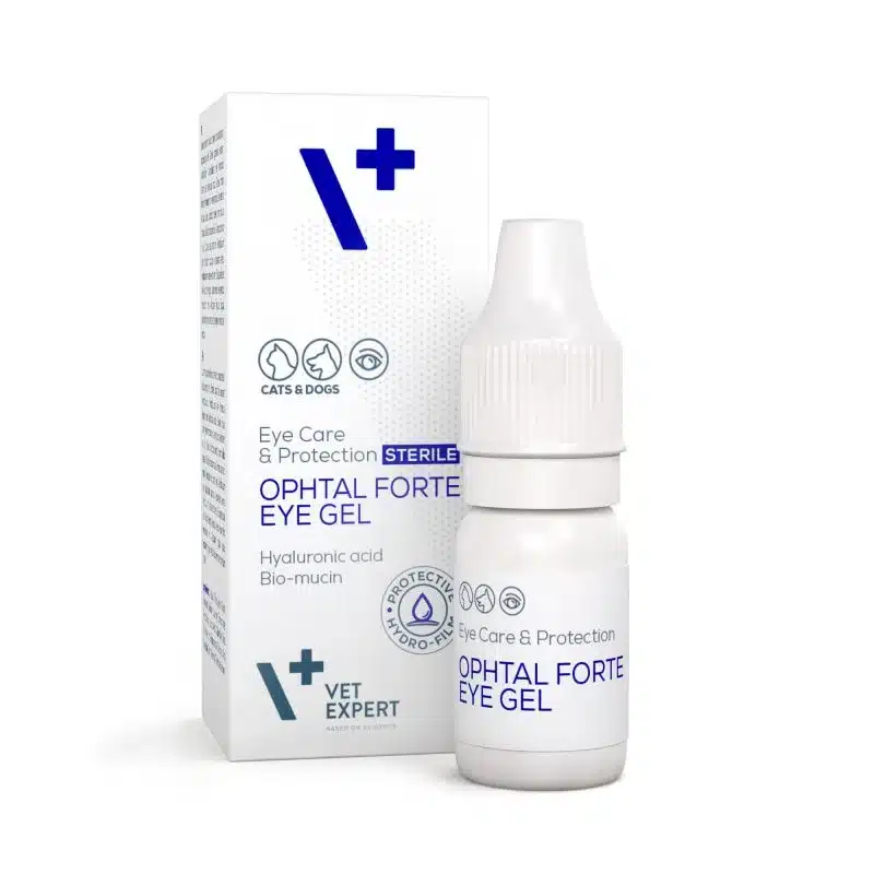 Vet Expert Ophtal Forte Eye Gel - гел капки за очи, за кучета и котки, със защитни, успокояващи, овлажняващи и стабилизиращи слъзния филм свойства