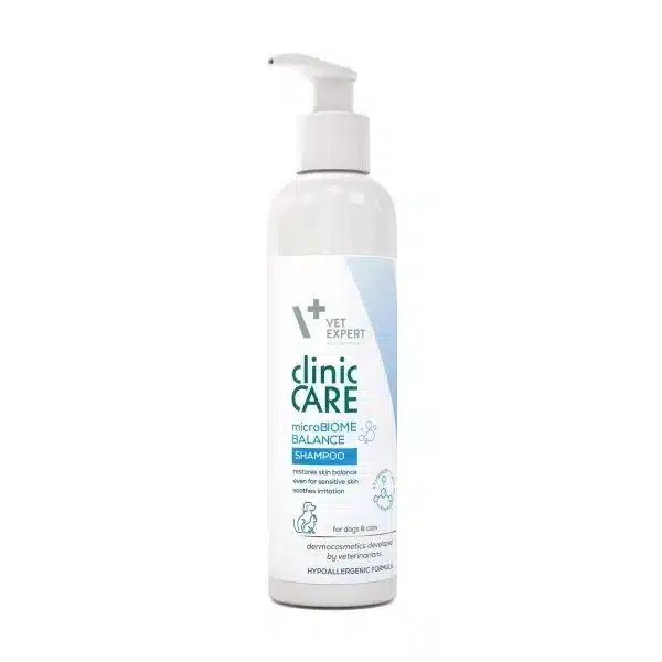 Vet Expert Clinic Care microBiome Balance Shampoo - шампоан за кучета и котки с проблемна и отслабена козина, и склонна към раздразнения кожа